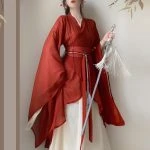 Wuxia Hanfu Wei Jin Style Red Dance Skirt