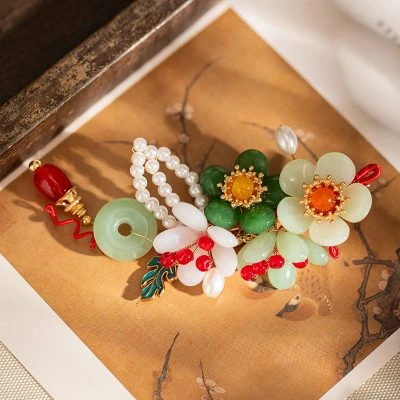 Hanfu Hair Clips Spring Flower Women Accessories