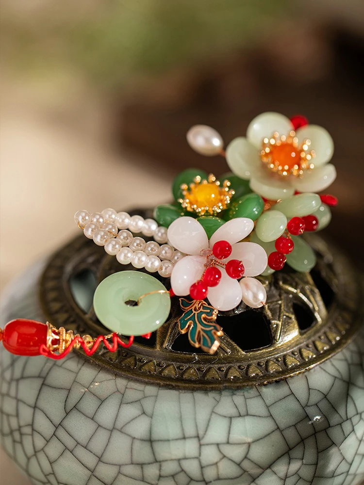 Hanfu Hair Clips Spring Flower Women Accessories 