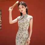 Printed Cheongsam New Girls Daily Chinese Dress Long Qipao