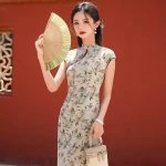 Printed Cheongsam New Girls Daily Chinese Dress Long Qipao