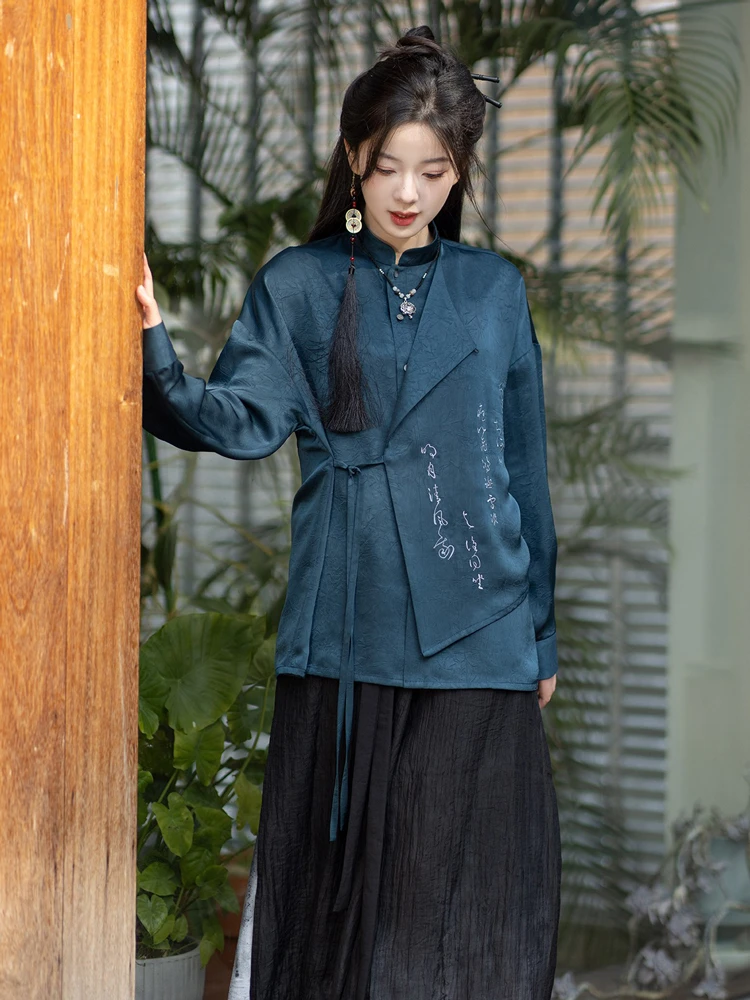 Spring Hanfu Elements Women's Clothing Songku Fashion Shirt