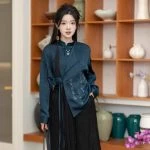 Spring Hanfu Elements Women's Clothing Songku Fashion Shirt