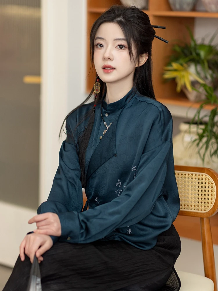 Spring Hanfu Elements Women's Clothing Songku Fashion Shirt