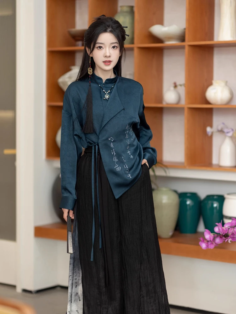 Spring Hanfu Elements Women's Clothing Songku Fashion Shirt