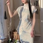 Summer Ladies Cheongsam Elegant Summertime Vintage Dresses