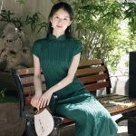 Summer Short-sleeved Cheongsam Long Vintage Women's Dresses