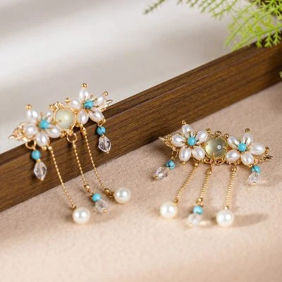 Women Retro Tassel Hair Clips Fresh Accessories