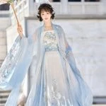 Women Spring Fairy Qiyao Ruqun Embroidered Large Sleeve Shirt Set