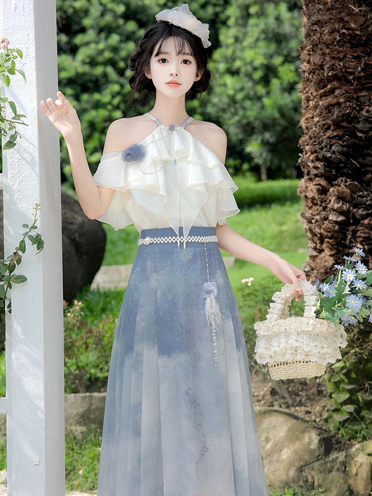 New Fashion Ladies Hanfu Summer Ming Dynasty Han Element Set 