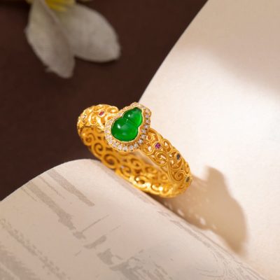 Women Gold Gourd Ring Designer Ring Fashion Jewelry