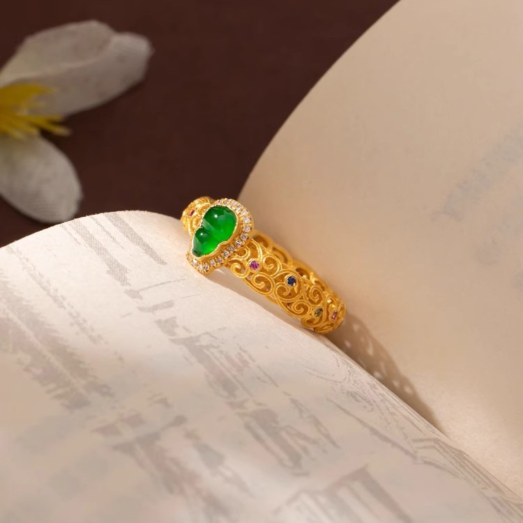 Women Gold Gourd Ring Designer Ring Fashion Jewelry