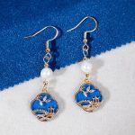Classical Earrings Women Blue Smart Pearl Earrings