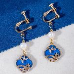 Classical Earrings Women Blue Smart Pearl Earrings