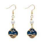 Classical Earrings Women Blue Smart Pearl Earrings