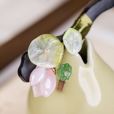 Hanfu Hair Accessories Wooden Hairpin Cheongsam Summer Lotus Flower