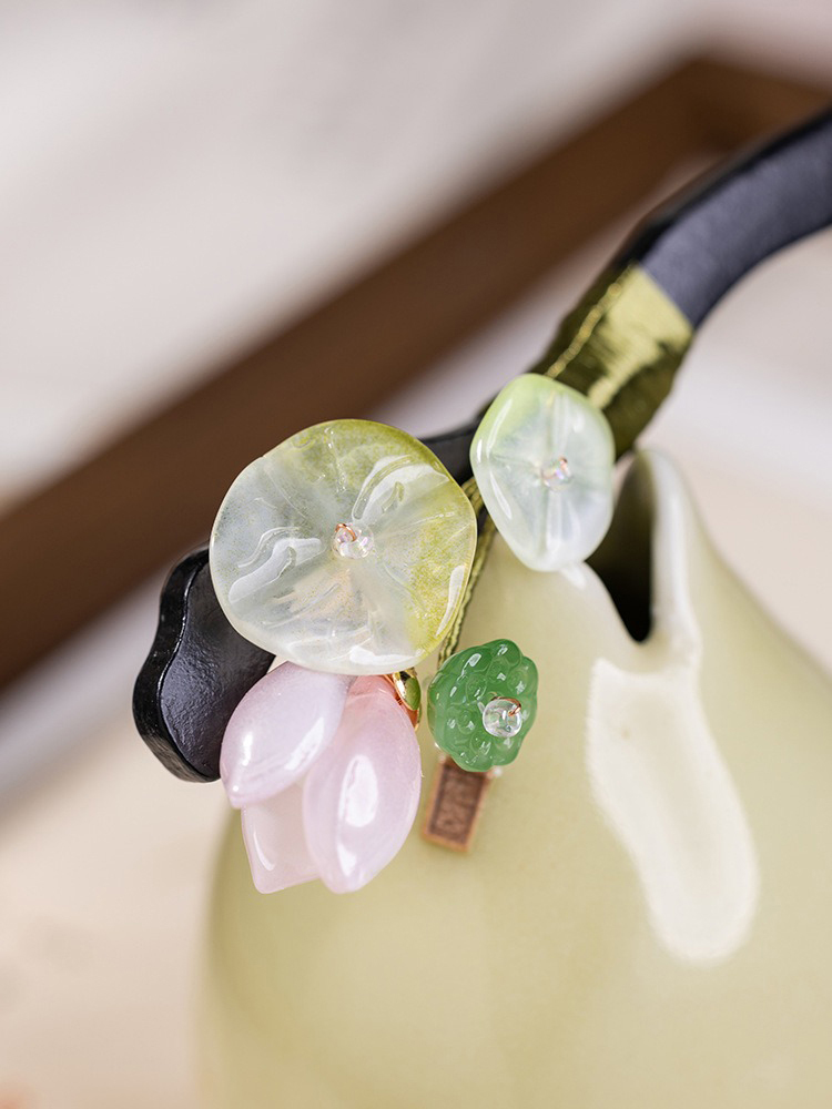 Hanfu Hair Accessories Wooden Hairpin Cheongsam Summer Lotus Flower 