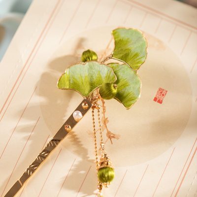 Hanfu Headdress Ginkgo Hairpin Cheongsam Tassel Accessories