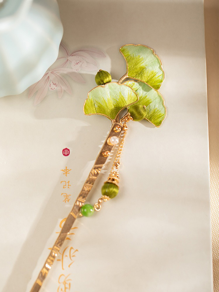 Hanfu Headdress Ginkgo Hairpin Cheongsam Tassel Accessories