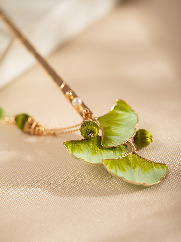 Hanfu Headdress Ginkgo Hairpin Cheongsam Tassel Accessories