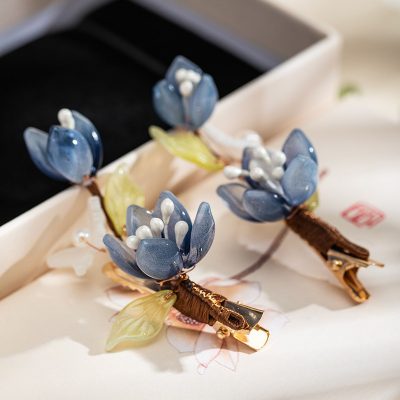 Ink Lotus Flower Hair Clip Daily Fresh Headdress Hanfu Accessories Pair Clip