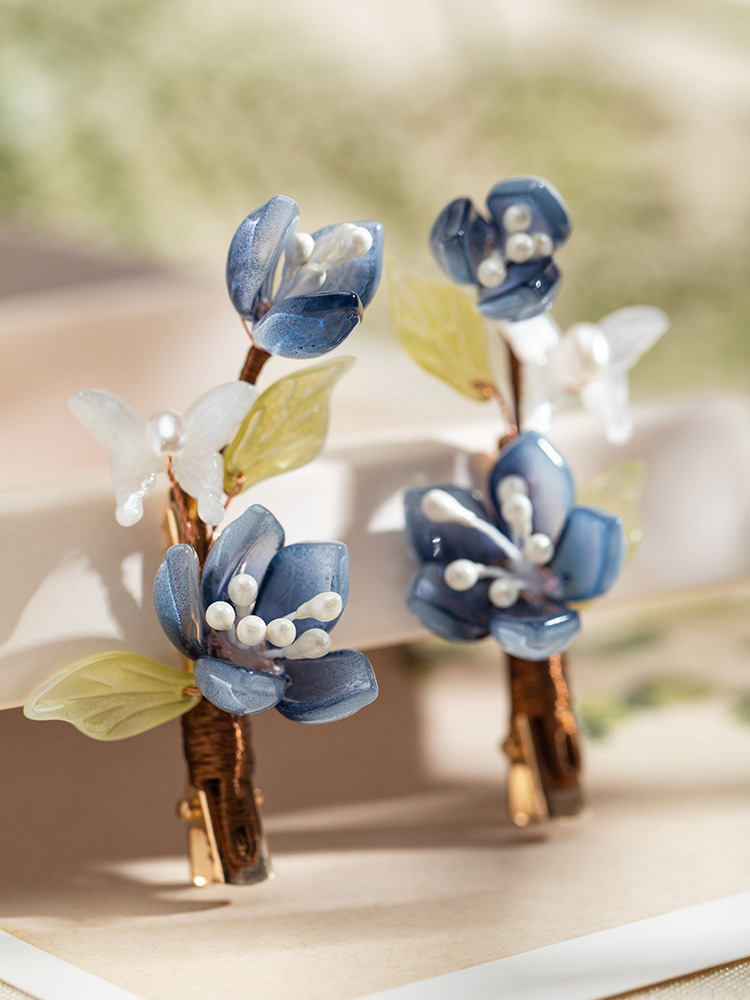Ink Lotus Flower Hair Clip Daily Fresh Headdress Hanfu Accessories Pair Clip