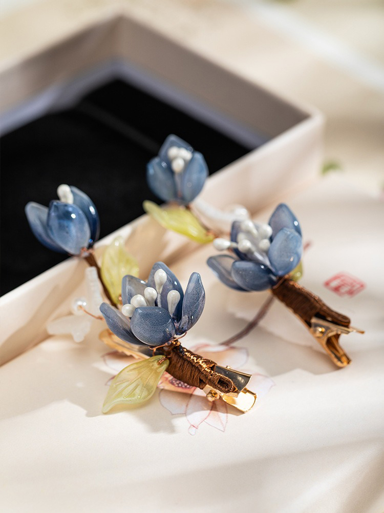 Ink Lotus Flower Hair Clip Daily Fresh Headdress Hanfu Accessories Pair Clip