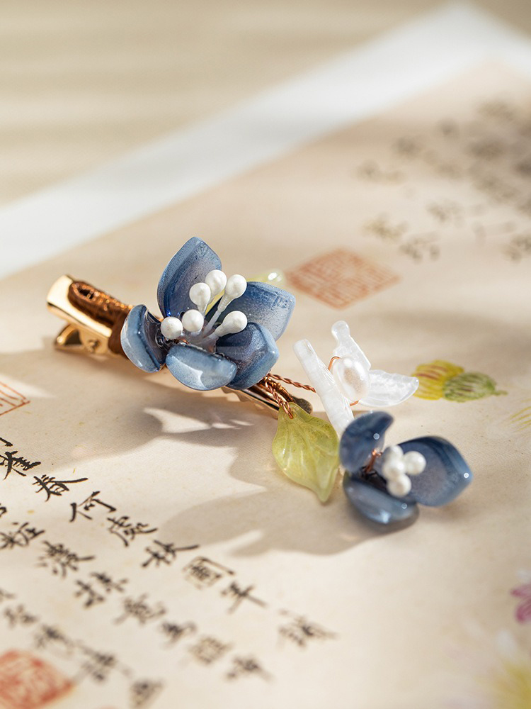 Ink Lotus Flower Hair Clip Daily Fresh Headdress Hanfu Accessories Pair Clip