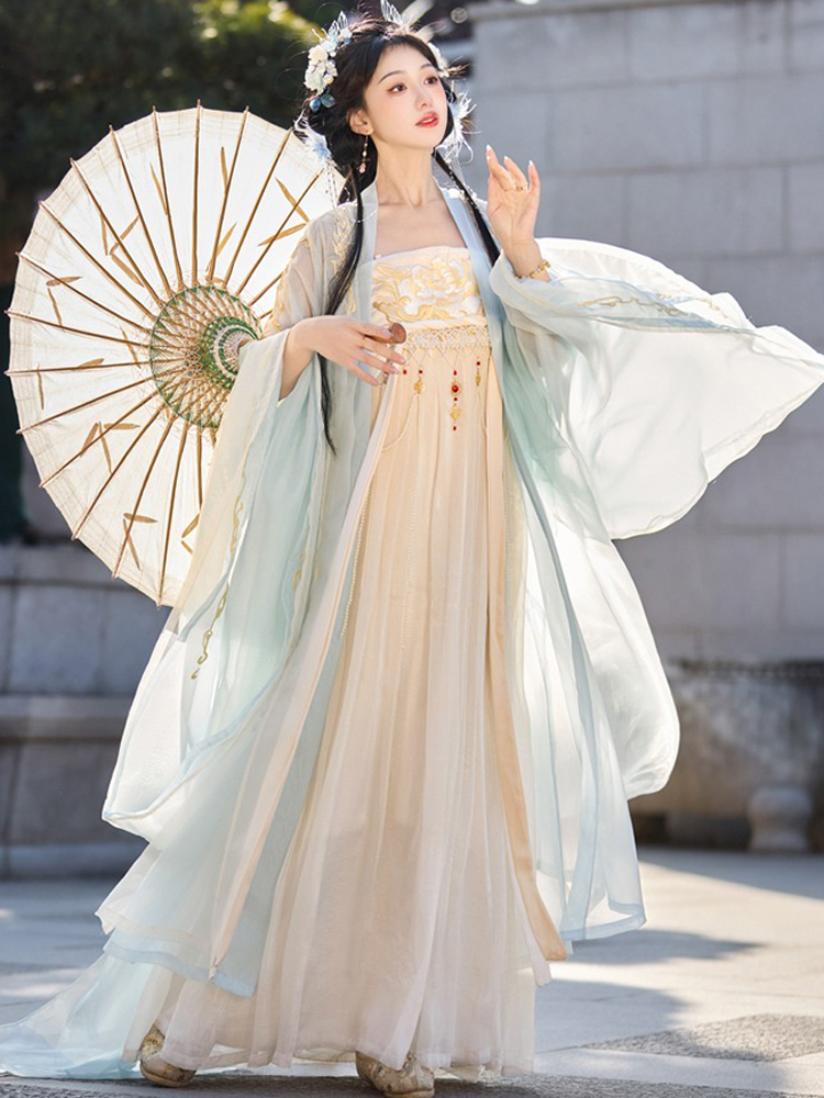 Ladies Hanfu Hezi Qun Solid Color Summer Cosplay Costume
