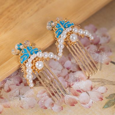 Ming Dynasty Hanfu Hairpin Ladies Pearl Hair Comb
