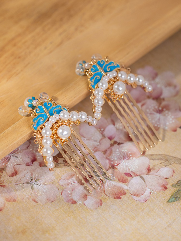 Ming Dynasty Hanfu Hairpin Ladies Pearl Hair Comb