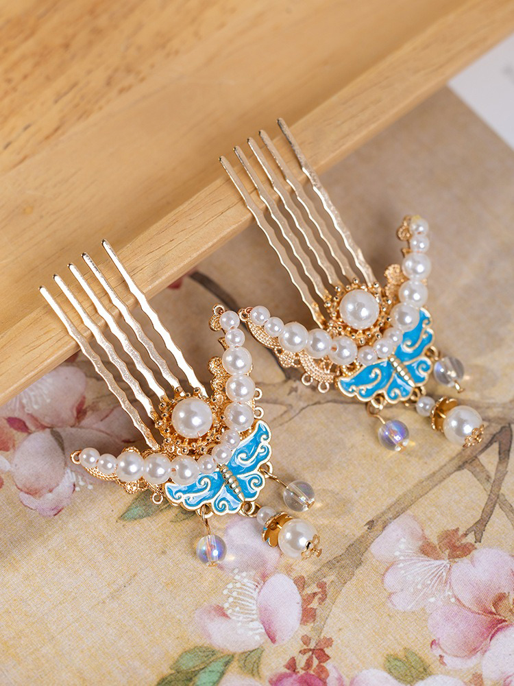 Ming Dynasty Hanfu Hairpin Ladies Pearl Hair Comb