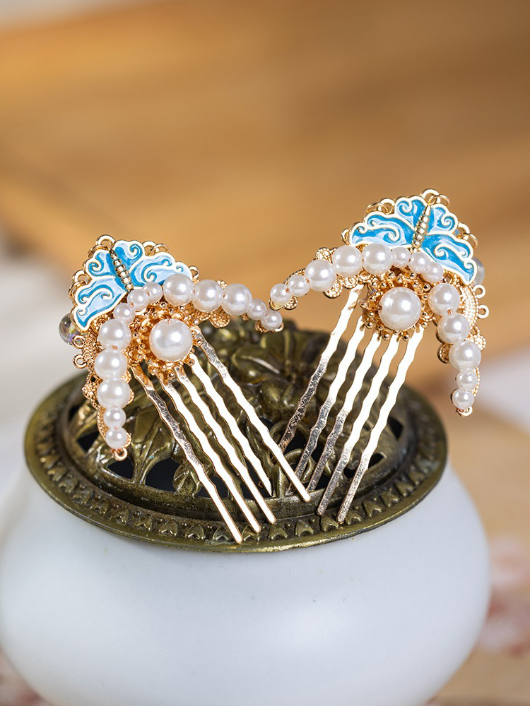 Ming Dynasty Hanfu Hairpin Ladies Pearl Hair Comb
