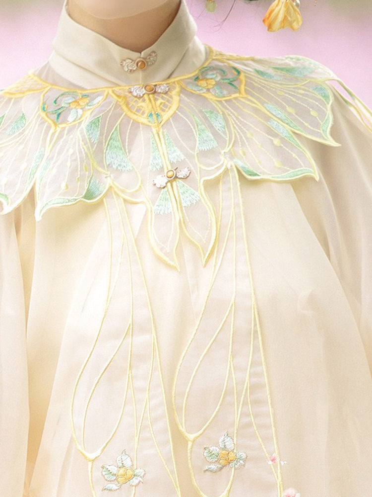Ming Dynasty Thin Women Summer Traditional Hanfu Yunjian Retro Costume 