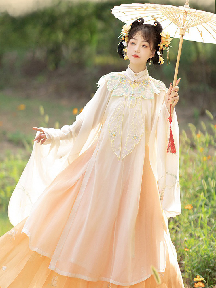 Ming Dynasty Thin Women Summer Traditional Hanfu Yunjian Retro Costume 