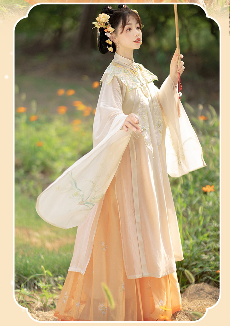 Ming Dynasty Thin Women Summer Traditional Hanfu Yunjian Retro Costume 