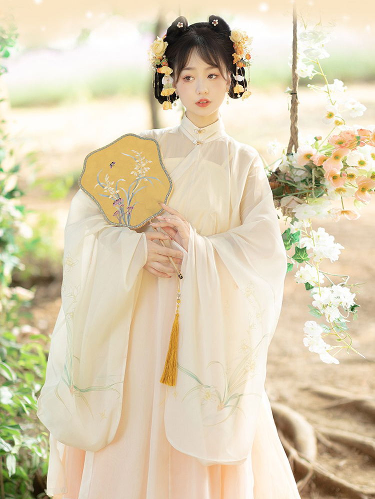 Ming Dynasty Thin Women Summer Traditional Hanfu Yunjian Retro Costume 