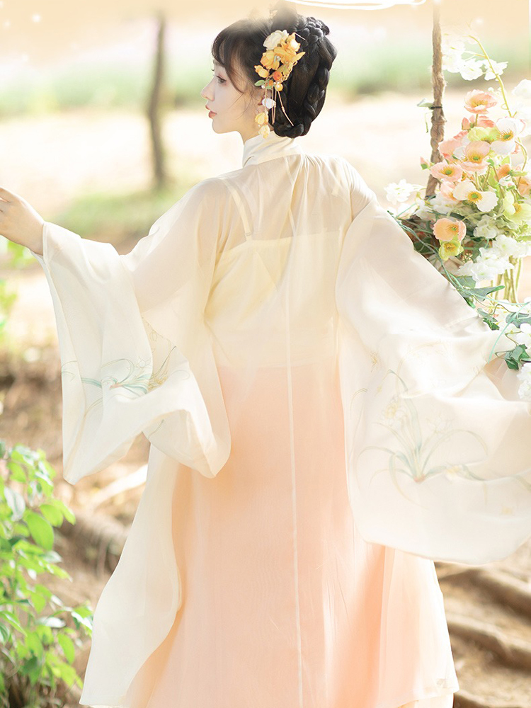 Ming Dynasty Thin Women Summer Traditional Hanfu Yunjian Retro Costume 