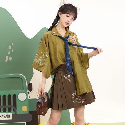 Ming Hanfu Fashion Sets Ma Mian Skirt Summer Suit
