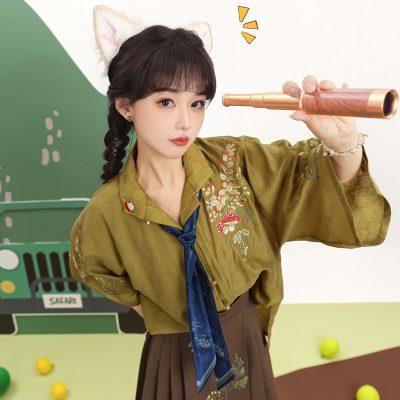 Ming Hanfu Fashion Sets Ma Mian Skirt Summer Suit