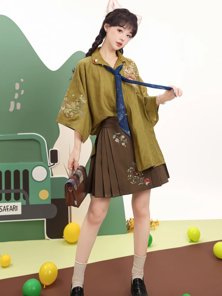 Ming Hanfu Fashion Sets Ma Mian Skirt Summer Suit