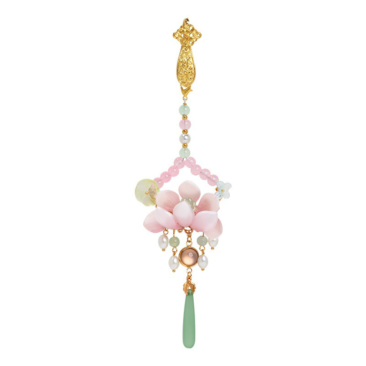 Pink Lotus Tassel Fairy Ancient Style Charm Hanfu Waist Accessories