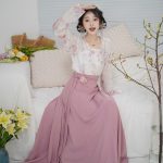 Summer Hanfu Ming Dynasty Style Women Shorts Set Round Neck Shirt