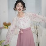 Summer Hanfu Ming Dynasty Style Women Shorts Set Round Neck Shirt