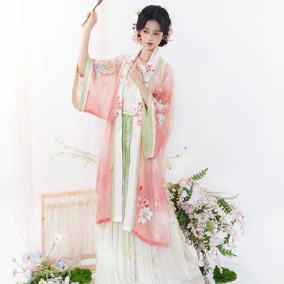 Summer Women Song Hanfu Fairy Daily Pink Set