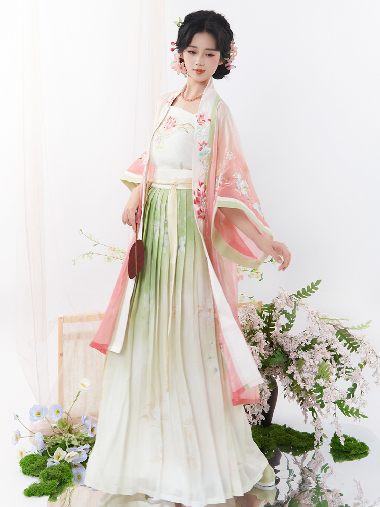 Summer Women Song Hanfu Fairy Daily Pink Set