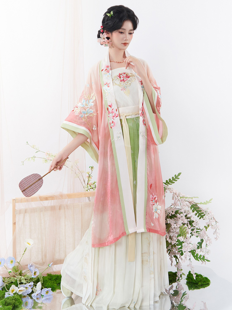 Summer Women Song Hanfu Fairy Daily Pink Set