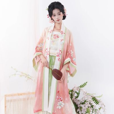 Summer Women Song Hanfu Fairy Daily Pink Set