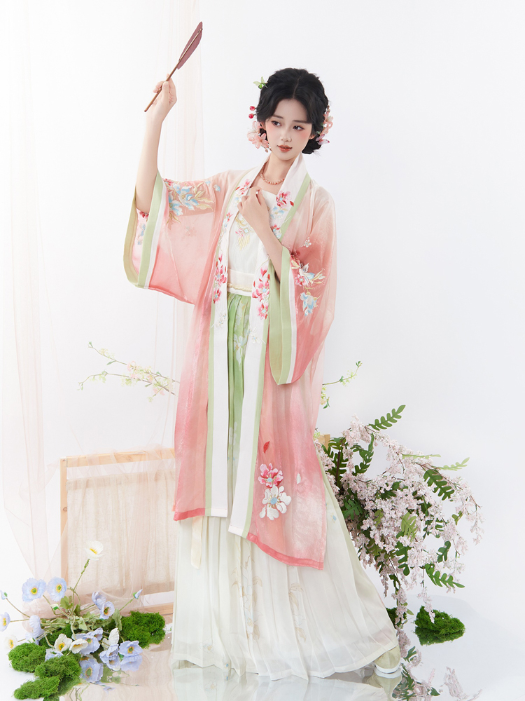 Summer Women Song Hanfu Fairy Daily Pink Set