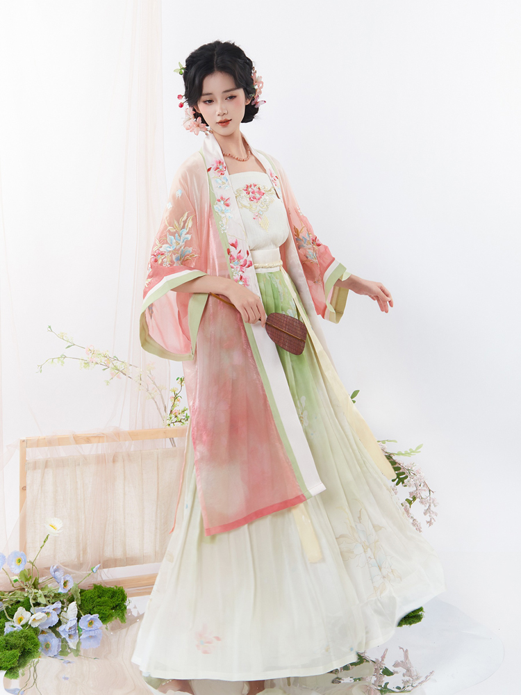 Summer Women Song Hanfu Fairy Daily Pink Set